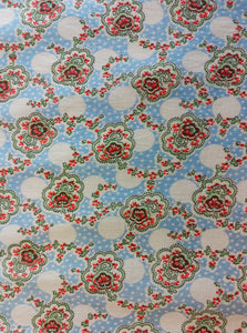 Vintage Fabric- Vintage Floral on Polka Dots