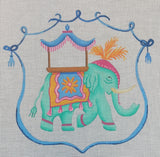 Monogram Crest – Elephant w/ Howdah Chair (specify letter or blank)