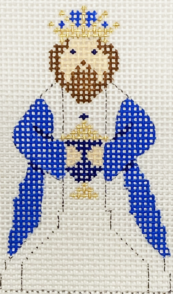 Nativity in Blue & White Wise Man III With Stitch Guide
