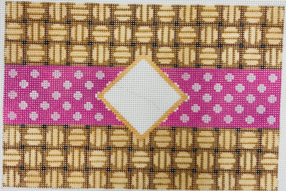 Wicker / Dot / Mono Clutch Pink