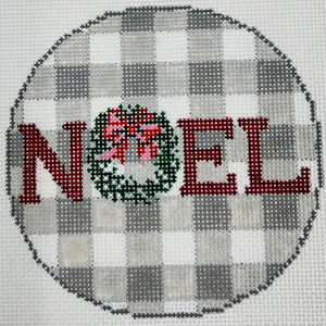 NOEL on Gingham Grey
