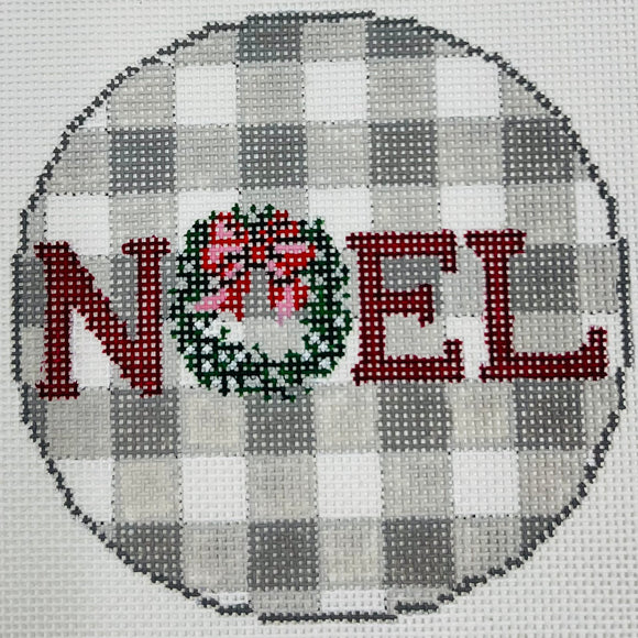 NOEL on Gingham Grey