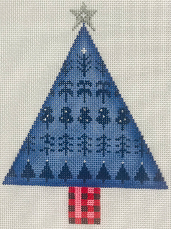 ornament, blue / white tree
