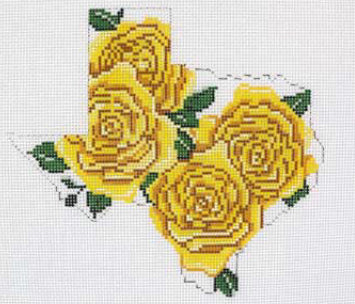 State Shaped Texas Yellow Rose