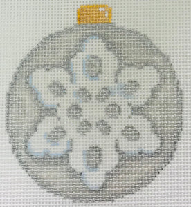 Snowflake II on Silver Ball Ornament