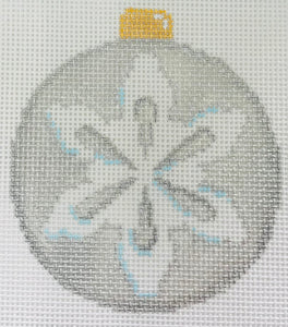 Snowflake I on Silver Ball Ornament