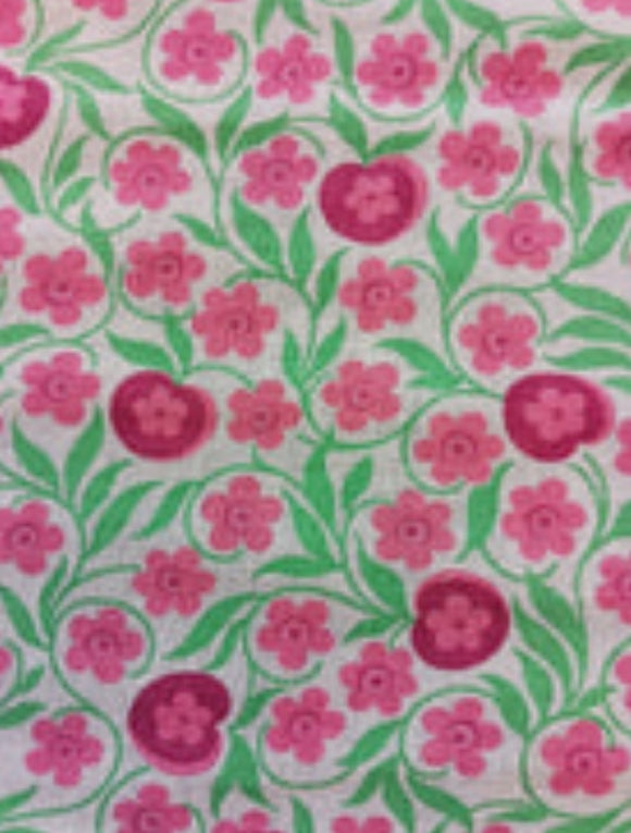 Vintage Fabric- Pink Flowers