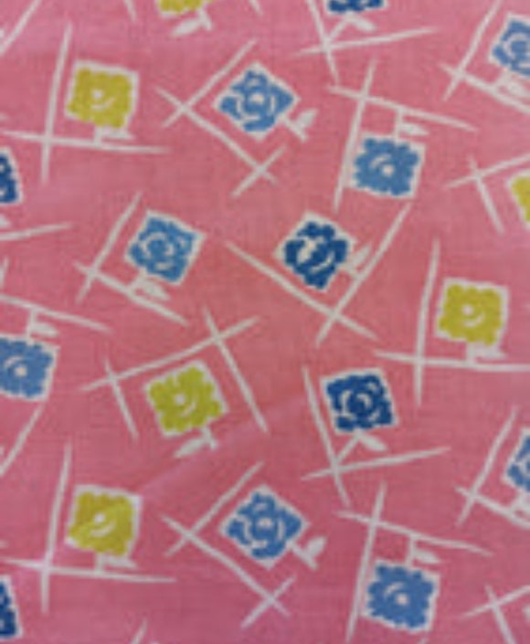 Vintage Fabric- Square Flowers