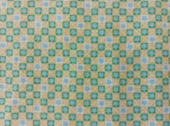 Vintage Fabric- Yellow Blue and Green