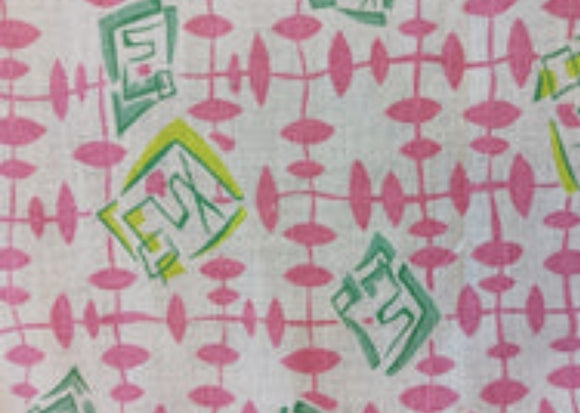 Vintage Fabric- Sweat heart Pink and Green