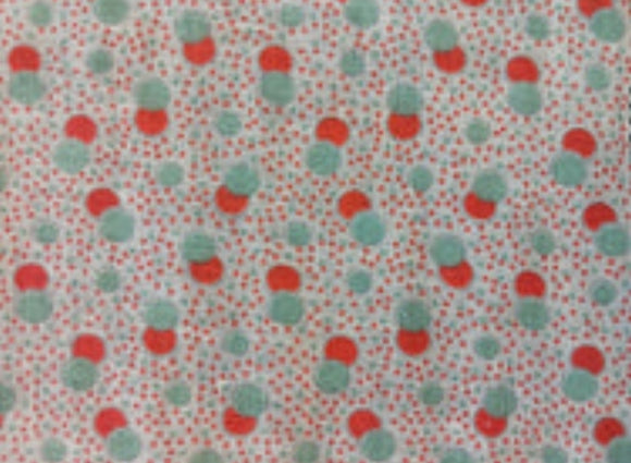 Vintage Fabric- Sage and Orange