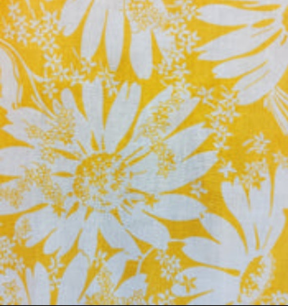 Vintage Fabric- Yellow Sunflowers
