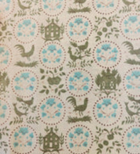Vintage Fabric- Sage and Turquoise