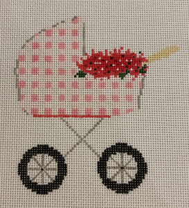 Pink Hydrangea Baby Carriage