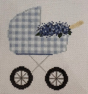 Blue Hydrangea Baby Carriage