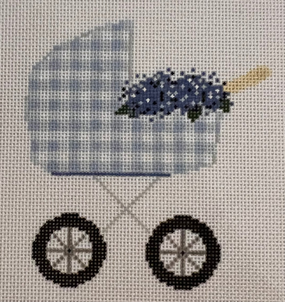 Blue Hydrangea Baby Carriage