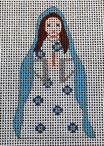 Nativity in Blue & White Mary with stitch guide