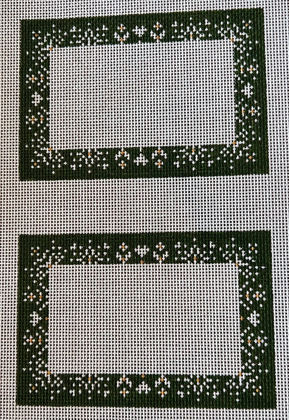 Green Snowflakes Place cards (2 cards on each canvas)